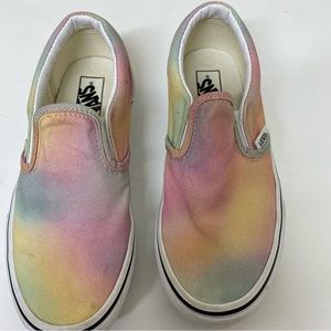 Vans Classic Pastel Tie-Dye Slip-on shoes $35, kids size 2.